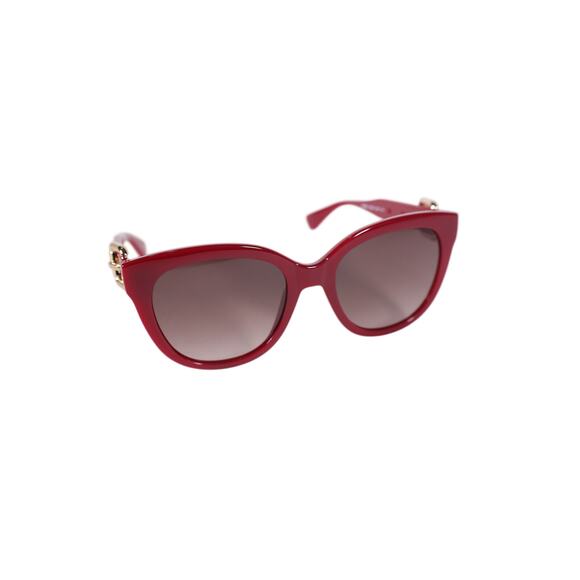 Moschino Cat Eye Sunglasses w/ Gold Buckle Accent Arms–Red / Brown Gradient–NWT main image 4